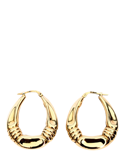 L & T Heirlooms Pre-Loved 9ct Yellow Gold Creole Hoop Earrings Dated Circa 1988, Gold