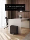 simplehuman Mini Recycler Pedal Bin, 15L, Black
