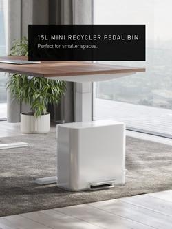 Simplehuman Mini Recycler Pedal Bin, 15L - view 2, White