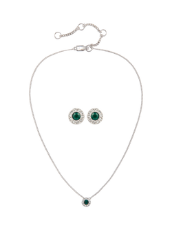 Susan Caplan Pre-Loved Givenchy Swarovski Crystals Necklace and Earrings Set, Date Circa 2000s, Silver, Silver