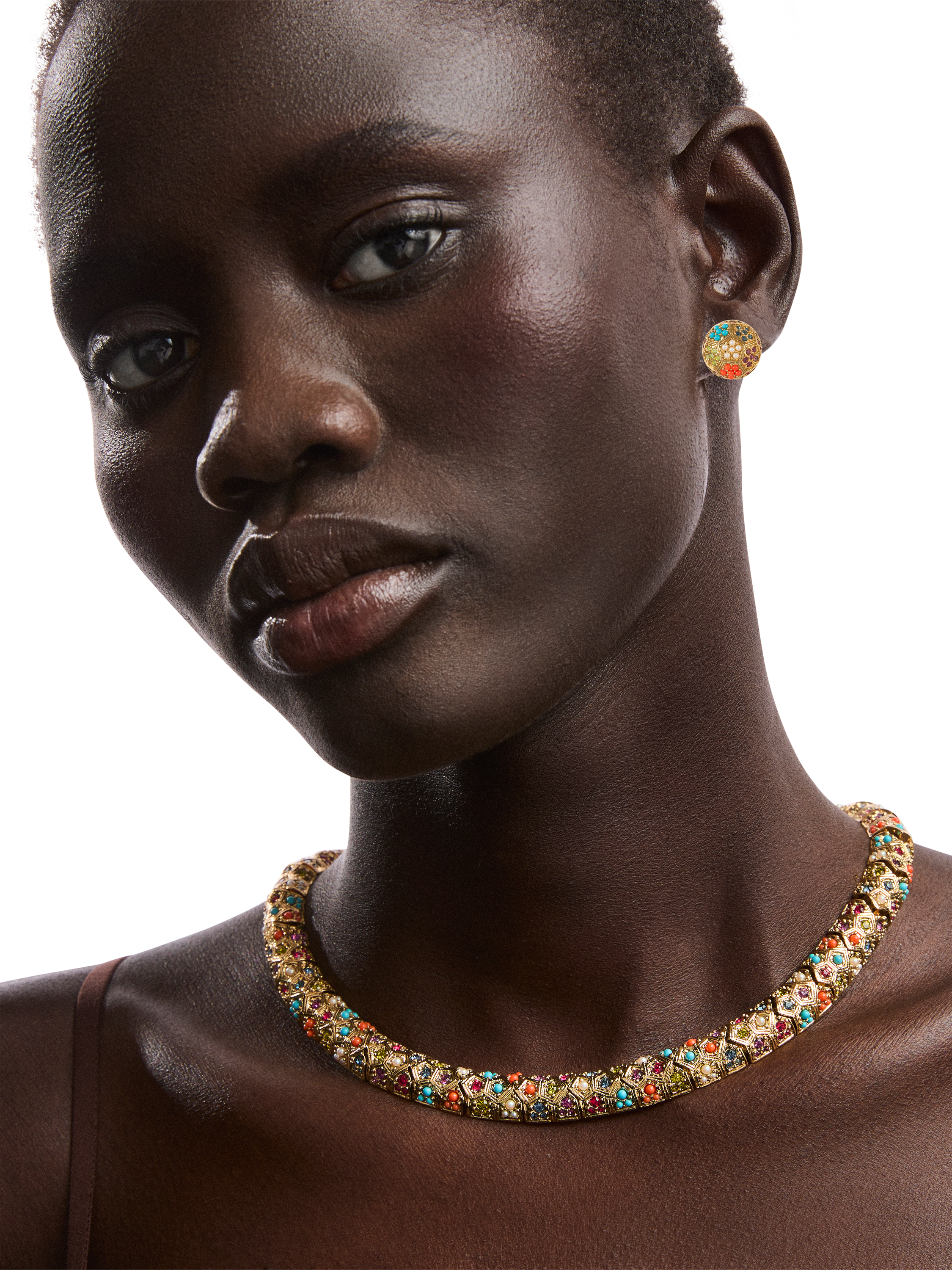 Product image 5 of 5, which shows Susan Caplan Pre-Loved D'Orlan 22ct Gold Plated Swarovski Crystals Earrings and Necklace Set, Date Circa 1980s
