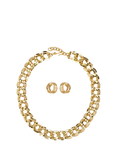 Susan Caplan Pre-Loved Monet 22ct Gold Plated Earrings and Necklace Set, Date Circa 1980s
