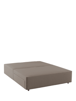 Hypnos Firm Edge Upholstered 2 Drawer Divan Base, Double, Imperio Grey
