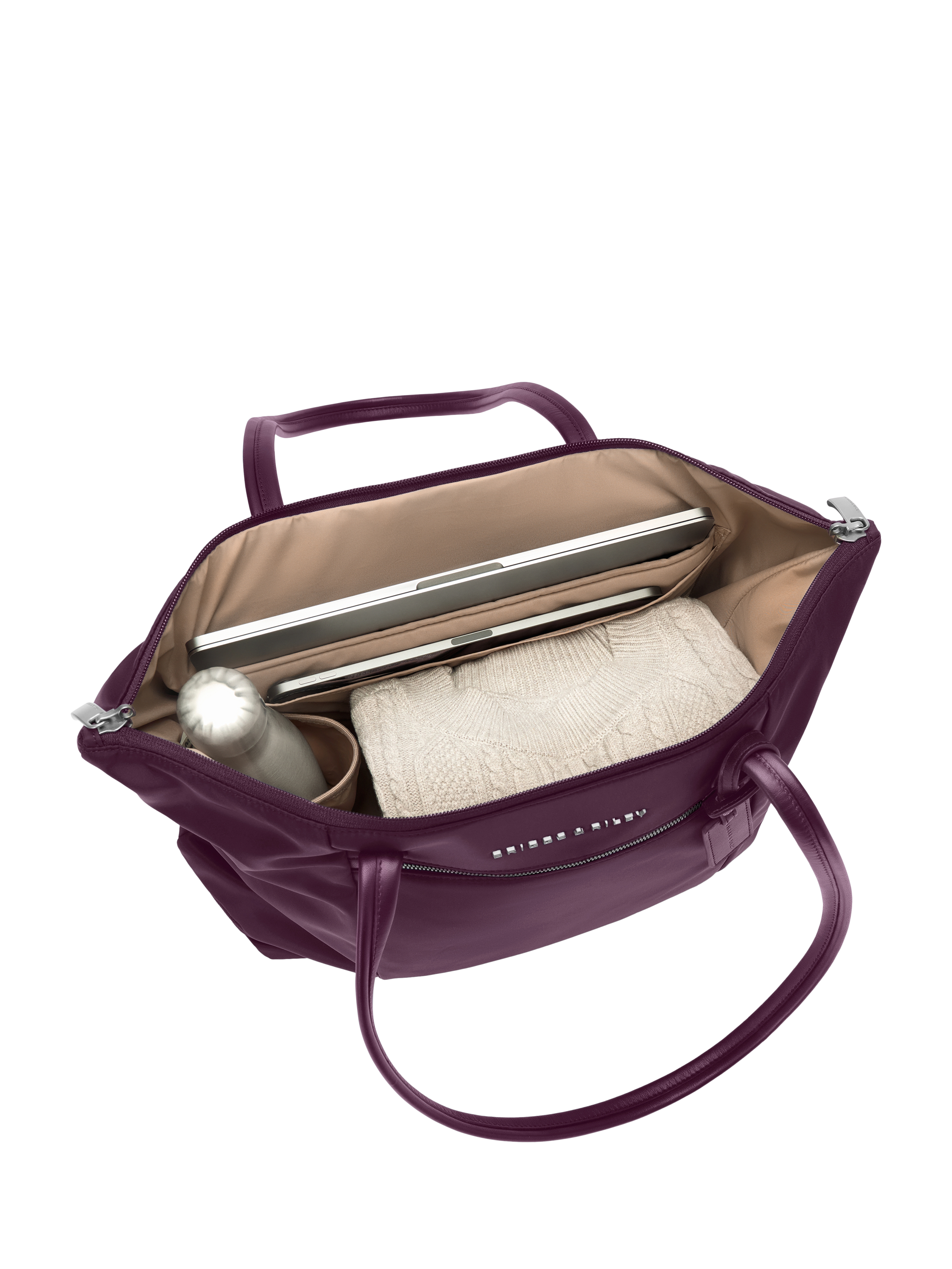Product image 2 of 9, which shows Briggs & Riley Expandable Tote Bag, 28L, Plum