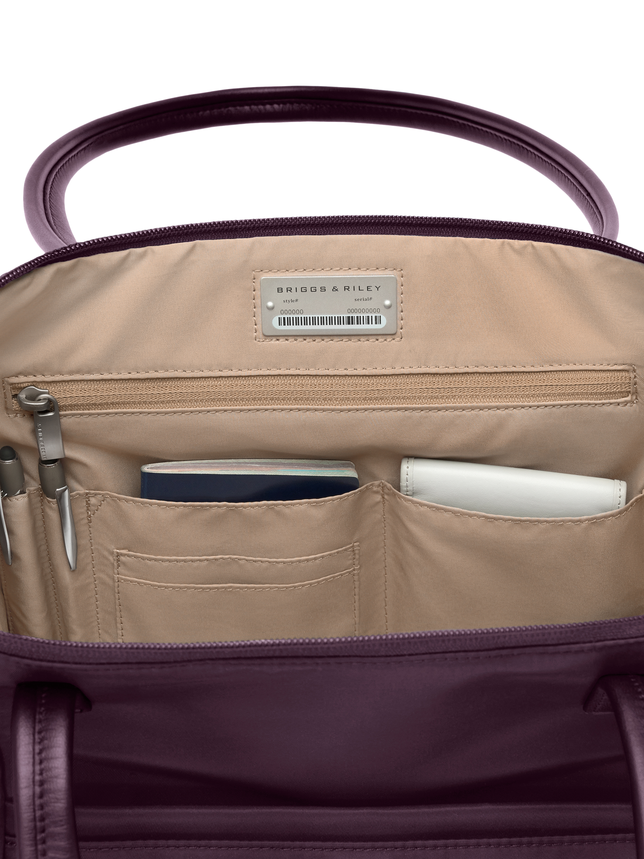 Product image 3 of 9, which shows Briggs & Riley Expandable Tote Bag, 28L, Plum