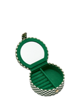 Daisy London x Shrimps Checkerboard Compact Jewellery Case, Green