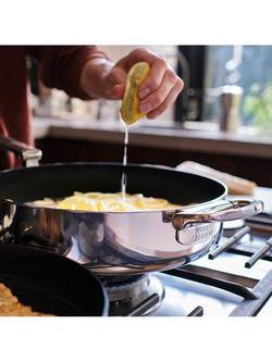 Joseph Joseph Space Folding Handle 3-Ply Stainless Steel Non-Stick Frying Pan & Accessories Set, 2 Piece - view 2, Stainless Steel