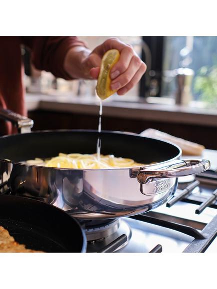 Joseph Joseph Space Folding Handle 3-Ply Stainless Steel Non-Stick Frying Pan & Accessories Set, 2 Piece - view 2, Stainless Steel