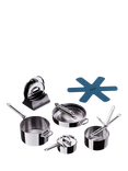 Joseph Joseph Space Folding Handle 3-Ply Stainless Steel Pan & Accessories Set, 5 Piece