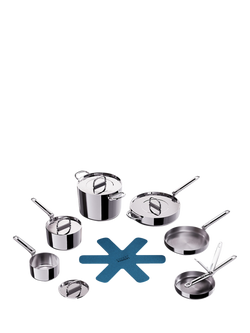 Joseph Joseph Space Folding Handle 3-Ply Stainless Steel Pan & Accessories Set, 6 Piece, Stainless Steel
