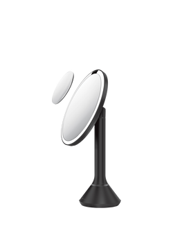 Simplehuman Sensor Makeup Mirror with 10x Detail Mirror, 5x Magnification, Matte Black Stee, Matte Black Steel