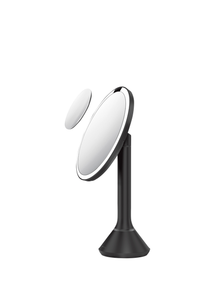 Simplehuman Sensor Makeup Mirror with 10x Detail Mirror, 5x Magnification, Matte Black Stee, Matte Black Steel