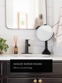 Simplehuman Sensor Makeup Mirror with 10x Detail Mirror, 5x Magnification, Matte Black Stee - view 2, Matte Black Steel