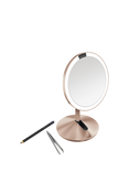 simplehuman Sensor Folding Makeup Mirror, 10x Magnification, Rose Gold Steel