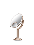 simplehuman Trio Sensor Makeup Mirror, 1x 5x and 10x Magnification, Rose Gold Steel