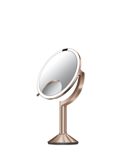 Simplehuman Trio Sensor Makeup Mirror, 1x 5x and 10x Magnification, Rose Gold Steel, Rose Gold Steel