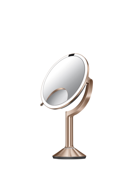 Simplehuman Trio Sensor Makeup Mirror, 1x 5x and 10x Magnification, Rose Gold Steel, Rose Gold Steel