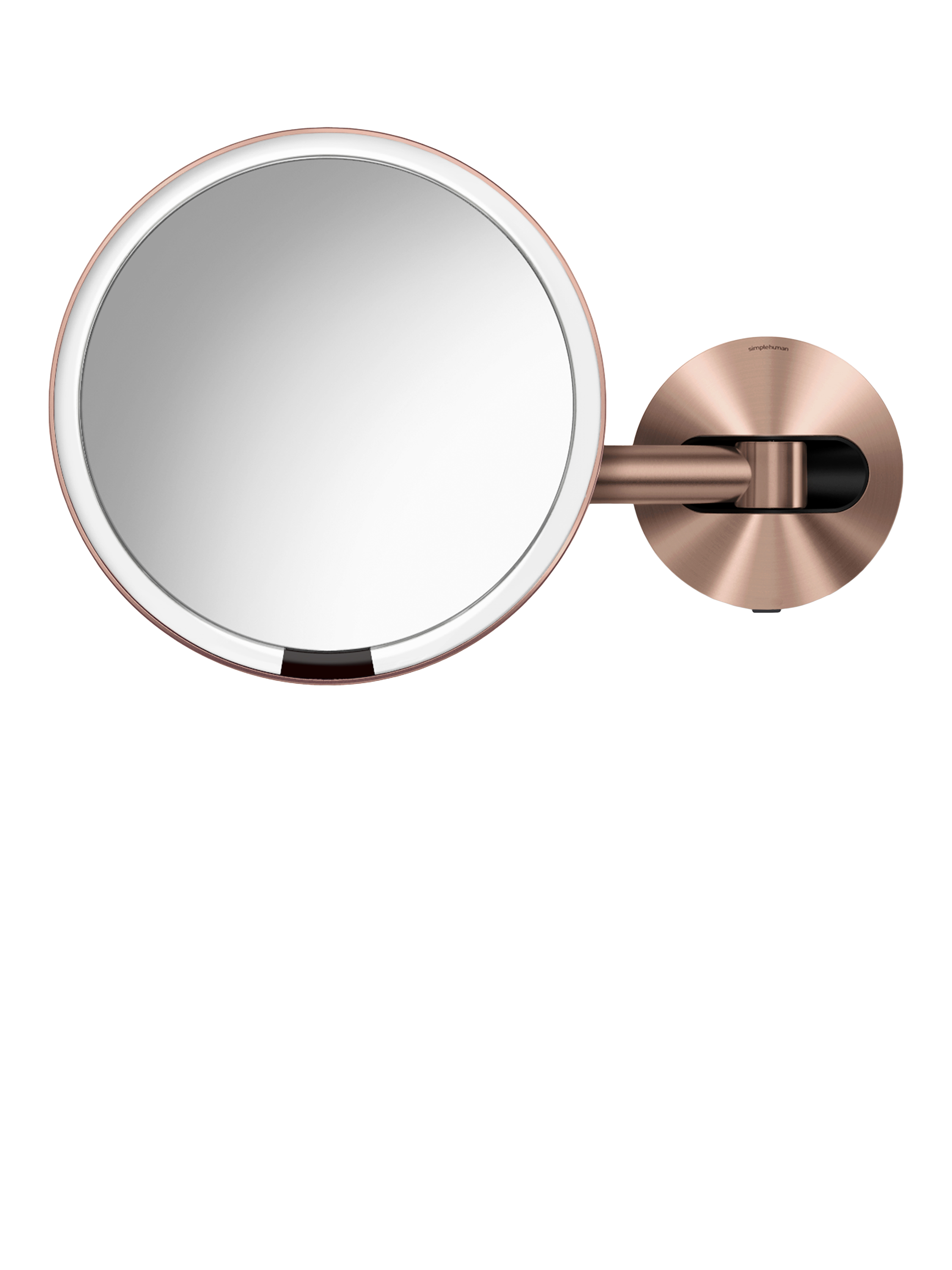 Product image 1 of 5, which shows simplehuman Hard-Wired Wall Mounted Makeup Sensor Mirror, Rose Gold