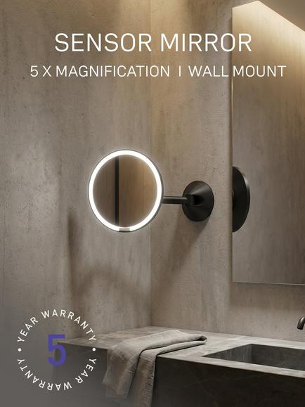 Simplehuman Hard-Wired Wall Mounted Makeup Sensor Mirror - view 2, Matte Black