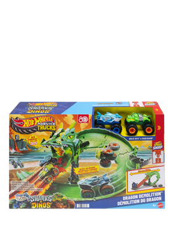 Hot Wheels Sharks vs. Dinos Dragon Destruction Playset, Multi