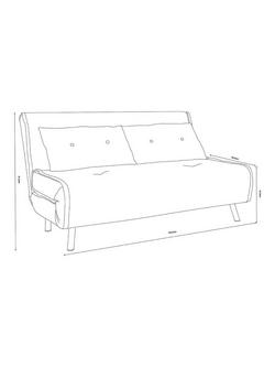 MADE Haru 2.5 Seater Sofa Bed, Sherbert Blue - view 2, Sherbert Blue