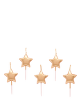 Hootyballoo Gold Star Cake Candles, Pack of 5