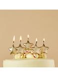 Hootyballoo Gold Star Cake Candles, Pack of 5
