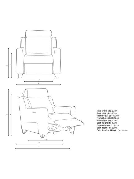 Parker Knoll Bodella Leather Power Recliner Chair - view 2, Dallas Dark Brown