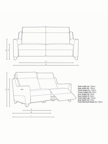 Parker Knoll Bodella Large 2 Seater Power Recliner Sofa - view 2, Country Deep Blue