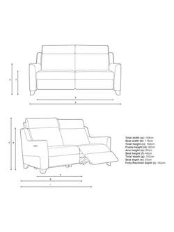 Parker Knoll Bodella Medium 2 Seater Power Recliner Sofa - view 2, Country Deep Blue