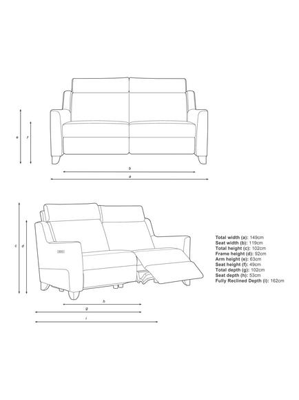Parker Knoll Bodella Medium 2 Seater Leather Power Recliner Sofa - view 2, Dallas Dark Brown