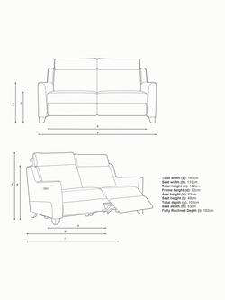 Parker Knoll Bodella Medium 2 Seater Power Recliner Sofa - view 2, Contour Sunset