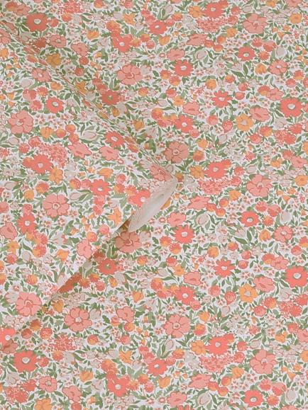 Laura Ashley Loveston Wallpaper, Coral Pink - view 2, Coral Pink