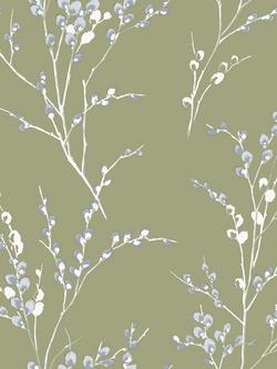 Laura Ashley Pussy Willow Wallpaper, Moss Green