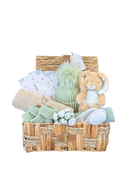 Bumbles & Boo A Woodland Embrace Baby Hamper, Sage Green/Beige