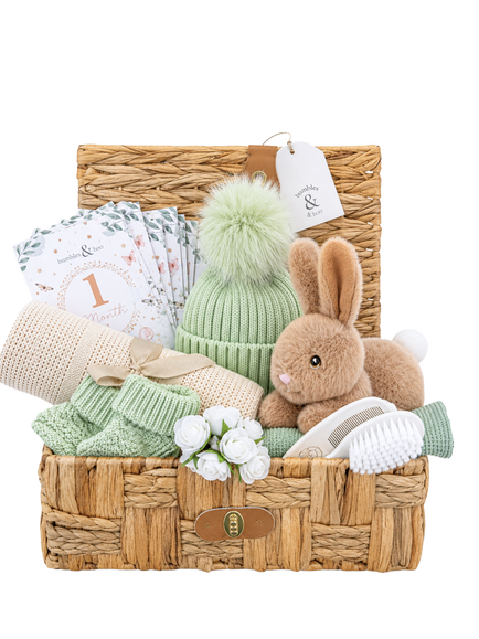 Bumbles & Boo A Woodland Embrace Baby Hamper, Sage Green/Beige