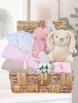 Bumbles & Boo Marshmallow Dreams Baby Hamper with Personalised Card, Rasberry Pink & White