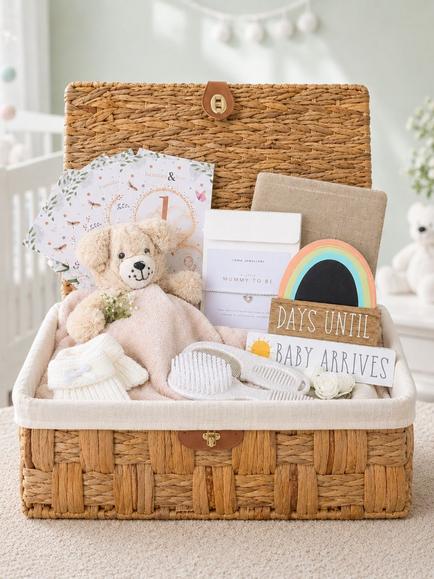 Bumbles & Boo Mum-to-Be Gift Hamper with Personalised Card - view 2, Cream & Taupe