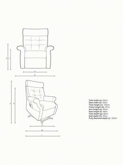 Parker Knoll Norton Rise and Recline Armchair - view 2, Edith Easy Clean Natural