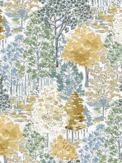 Laura Ashley Bernwood Wallpaper, Ochre Yellow, Ochre Yellow