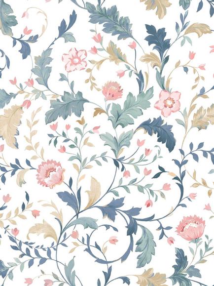 Laura Ashley Litton Wallpaper, Dusky Seaspray, Dusky Seaspray