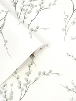 Laura Ashley Pussy Willow Wallpaper - view 2, Sage Green