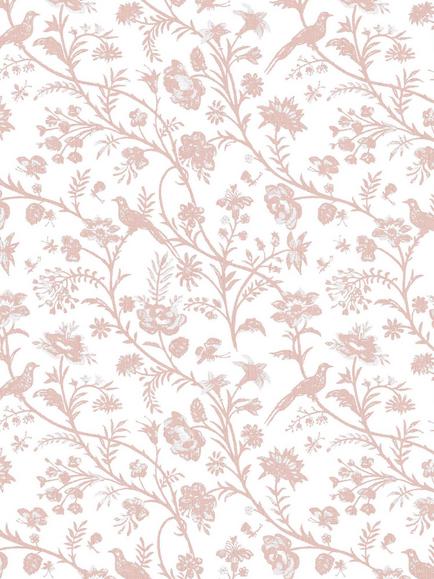 Laura Ashley Shepherds Purse Wallpaper, Dark Blush, Dark Blush