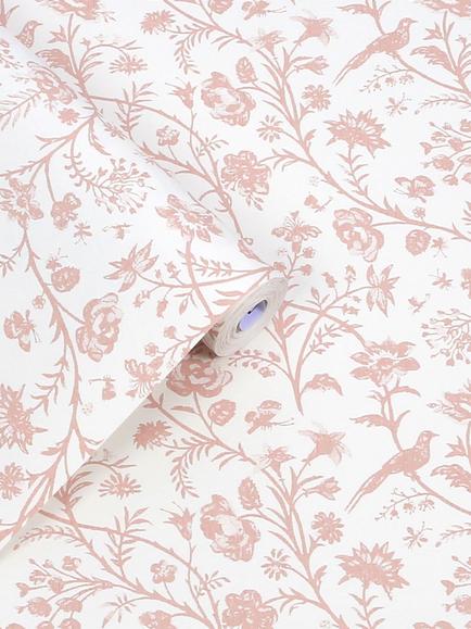 Laura Ashley Shepherds Purse Wallpaper, Dark Blush - view 2, Dark Blush