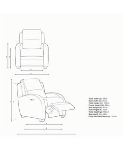 Parker Knoll Charleston II Power Recliner Armchair - view 2, Contour Sunset