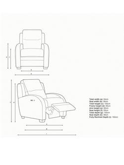 Parker Knoll Charleston II Power Recliner Leather Armchair - view 2, Madri Dove Leather