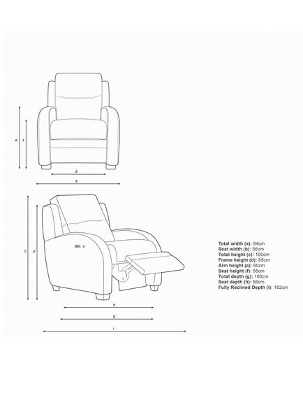 Parker Knoll Charleston II Power Recliner Leather Armchair - view 2, Madri Dove Leather