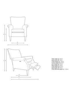Parker Knoll Classic Motion Recliner High Back Leather Armchair - view 2, Plush Rust