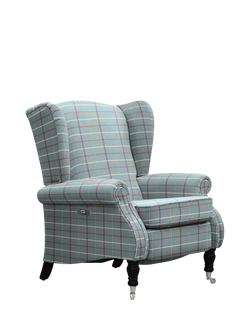 Parker Knoll Harrington Power Recliner Armchair, Berwick Check Teal