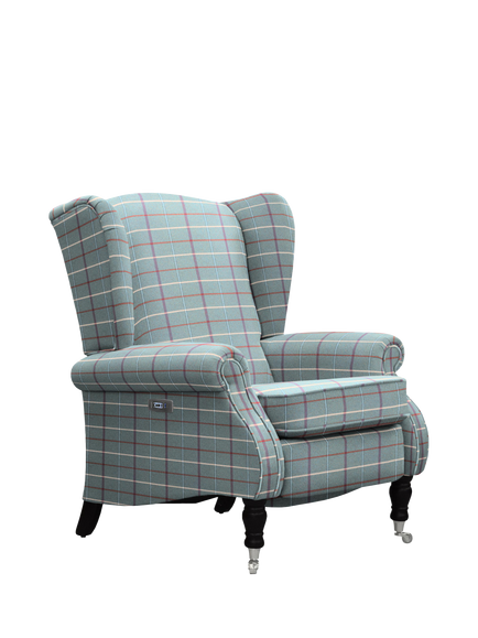 Parker Knoll Harrington Power Recliner Armchair, Berwick Check Teal